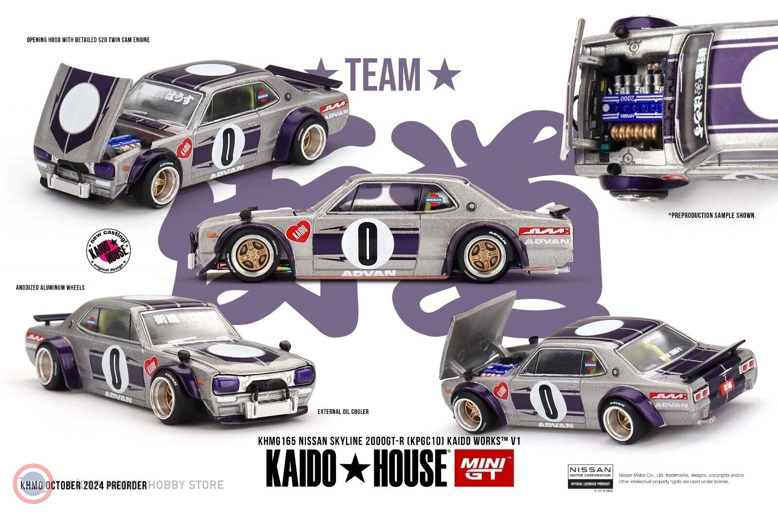 1:64 Mini GT Kaido 1969 Nissan SKYLINE GT-R (KPGC10) KAIDO WORKS V1
