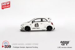 1:64 Mini GT 2024 Fiat 595 ABARTH LB-WORKS X ABAS WORKS GARA WHITE