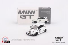 1:64 Mini GT 2024 Fiat 595 ABARTH LB-WORKS X ABAS WORKS GARA WHITE