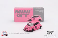 1:64 Mini GT 2024 Fiat 595 ABARTH LB-WORKS X ABAS WORKS PINK
