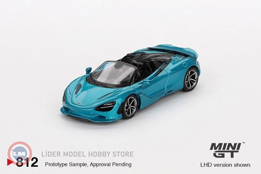 1:64 Mini GT 2024 Mclaren 750S SPIDER BELIZE BLUE