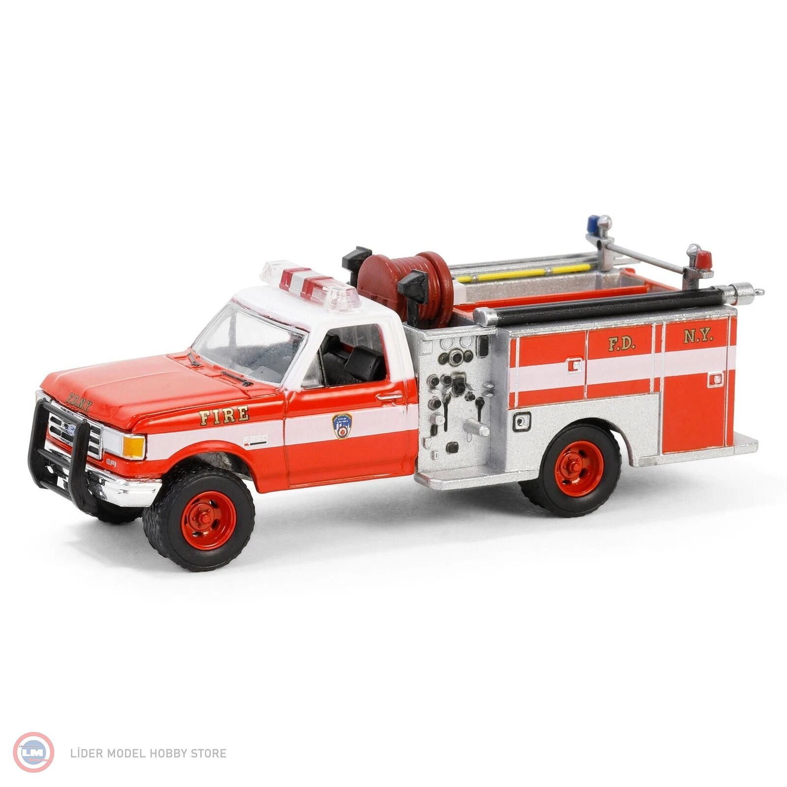 1:64 Greenlight 1987 Ford F350 Mini Pumper Fire Truck FDNY