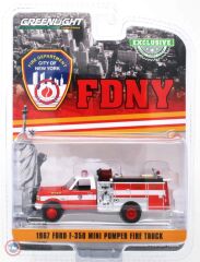 1:64 Greenlight 1987 Ford F350 Mini Pumper Fire Truck FDNY