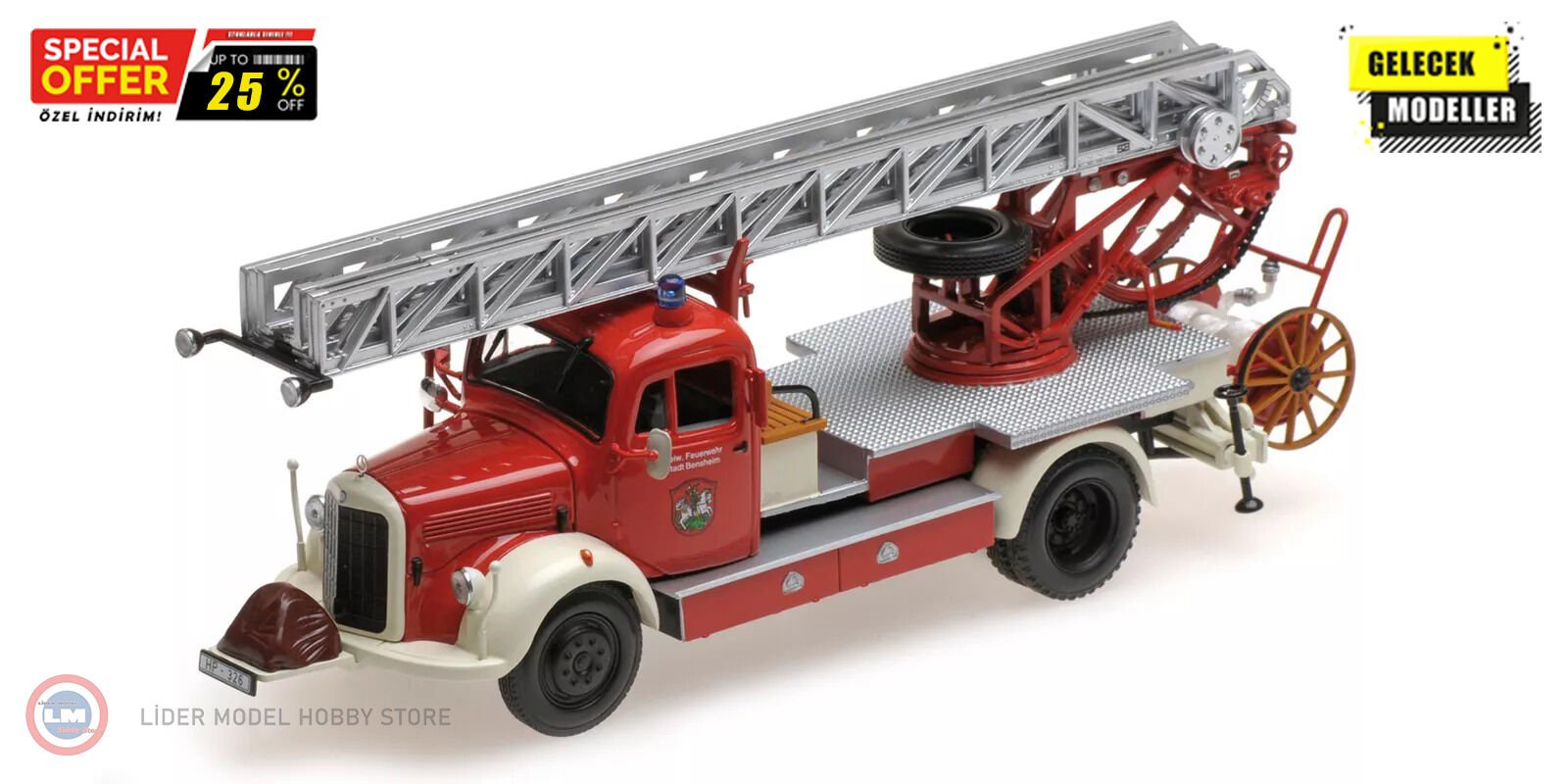 1:43 Minichamps 1950 Mercedes Benz L 3500 DL17 FEUERWEHR BENSHEIM
