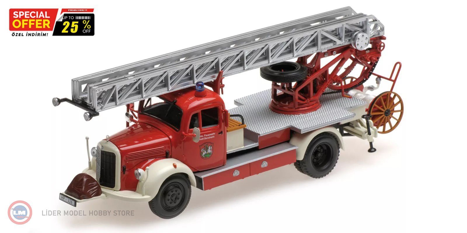 1:43 Minichamps 1950 Mercedes Benz L 3500 DL17 FEUERWEHR BENSHEIM