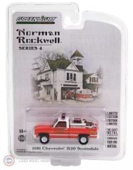 1:64 1981 Chevrolet K20 Scottsdale with Fire Equipment, Hose and Tank - Norman Rockwell Series 4