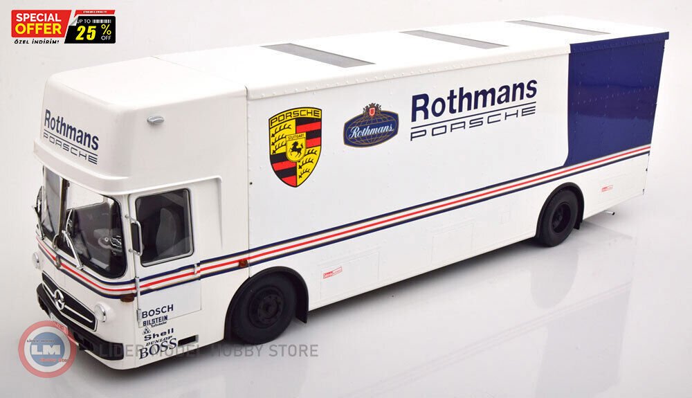 1:18 CMR Mercedes Benz O317 Renntransporter Rothmans Porsche