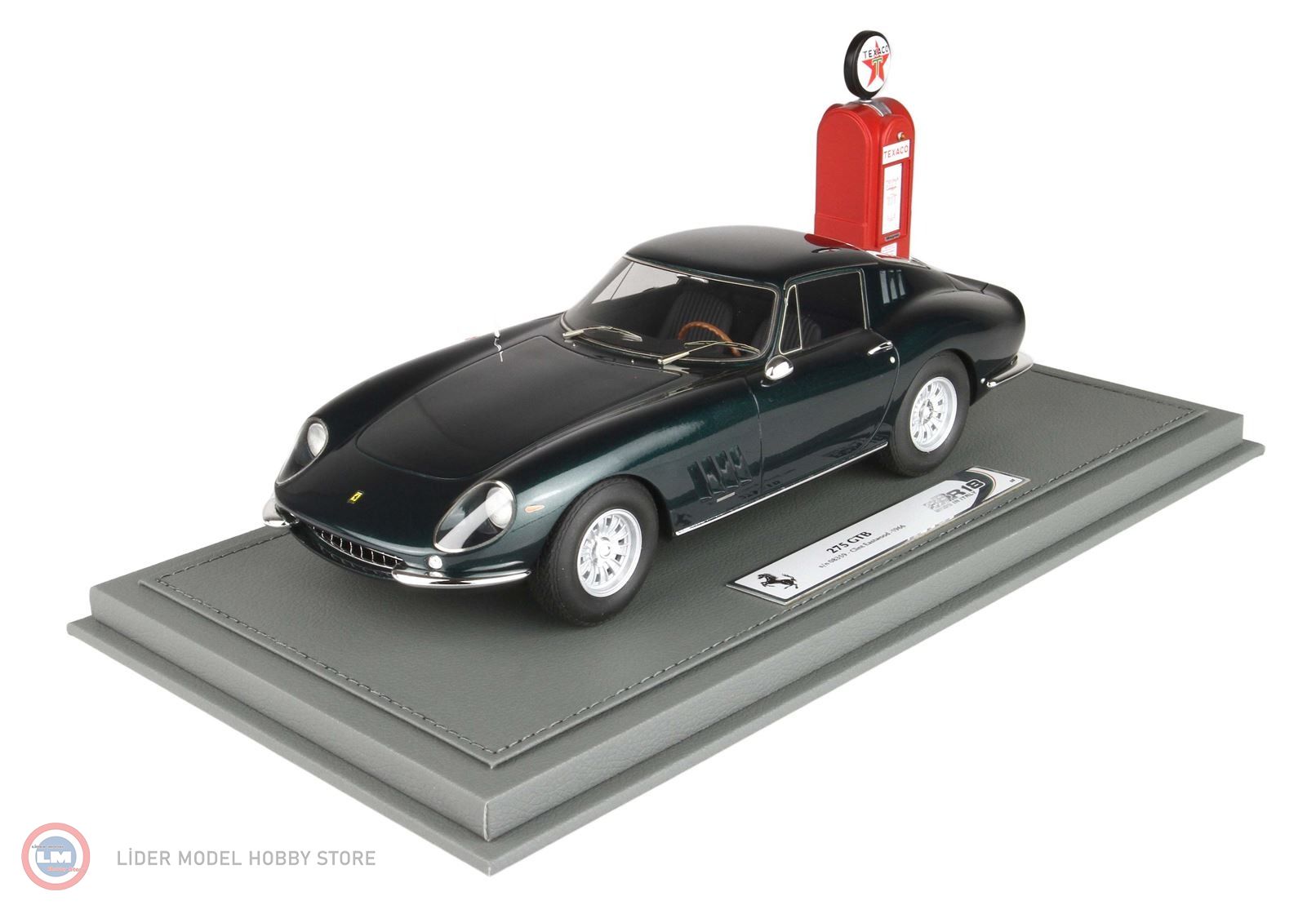 1:18 BBR 1966 Ferrari 275 GTB Personal Clint Eastwood ile Pompa Benzina Texaco