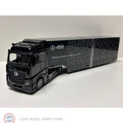 1:43 Burago 2024 Mercedes Benz ACTROS + TRAILER + W15 E PERFORMANCE #63 RUSSELL
