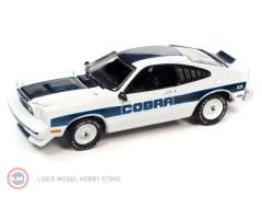 1:64 Johnny Lightning 1978 Ford Mustang Cobra II White with Blue Stripes