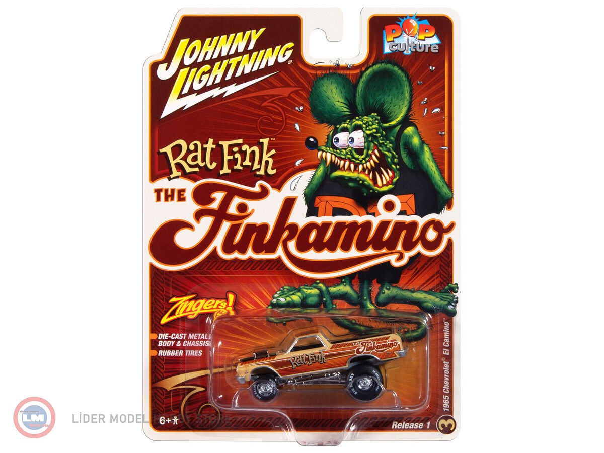 1:64 Johnny Lightning 1965 Chevrolet El Camino Zinger ''Finkamino'' ''Rat Fink'' ''Pop Culture''
