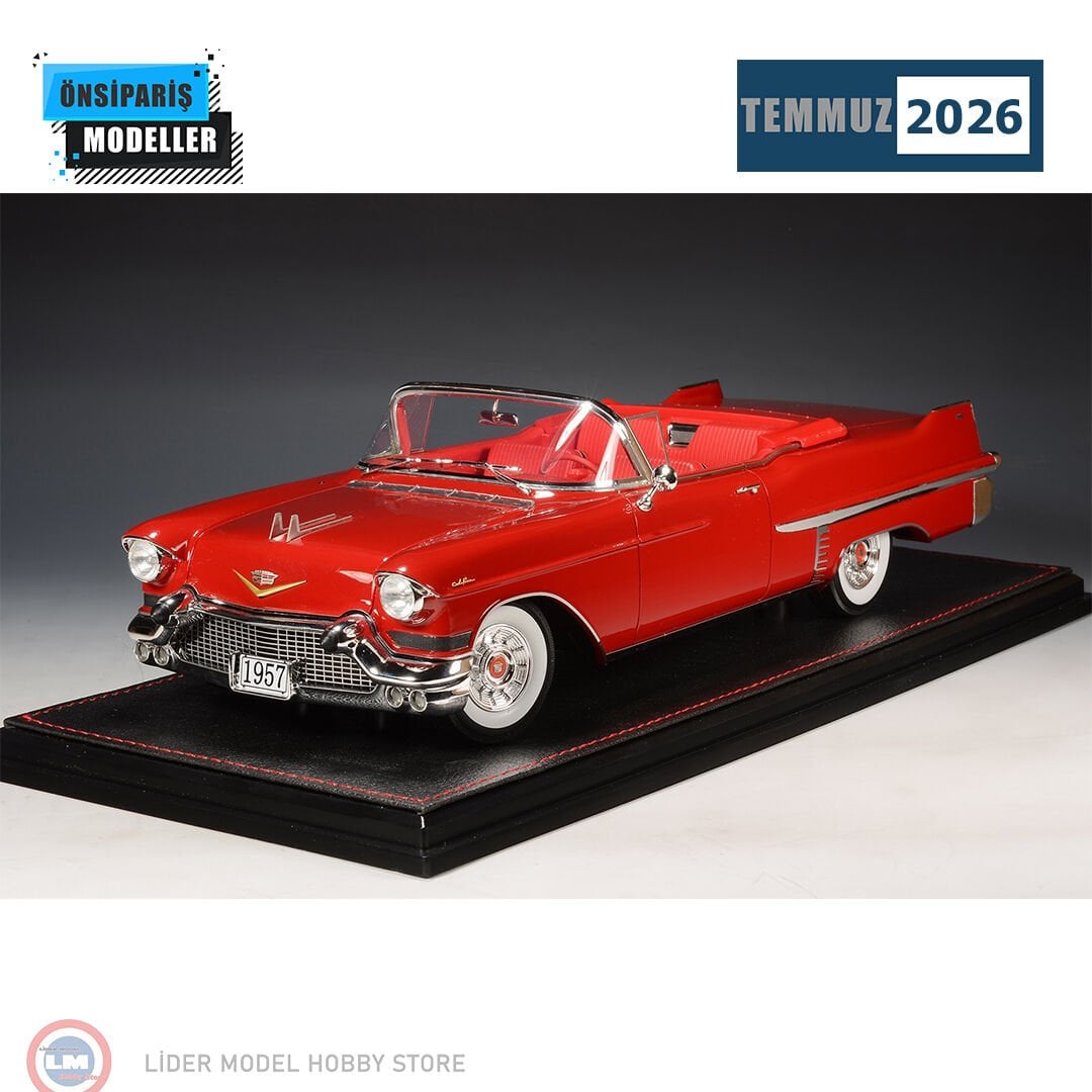 1:18 GLM/Stamp Models 1957 Cadillac Series 62 Convertible Open roof Dakotah Red