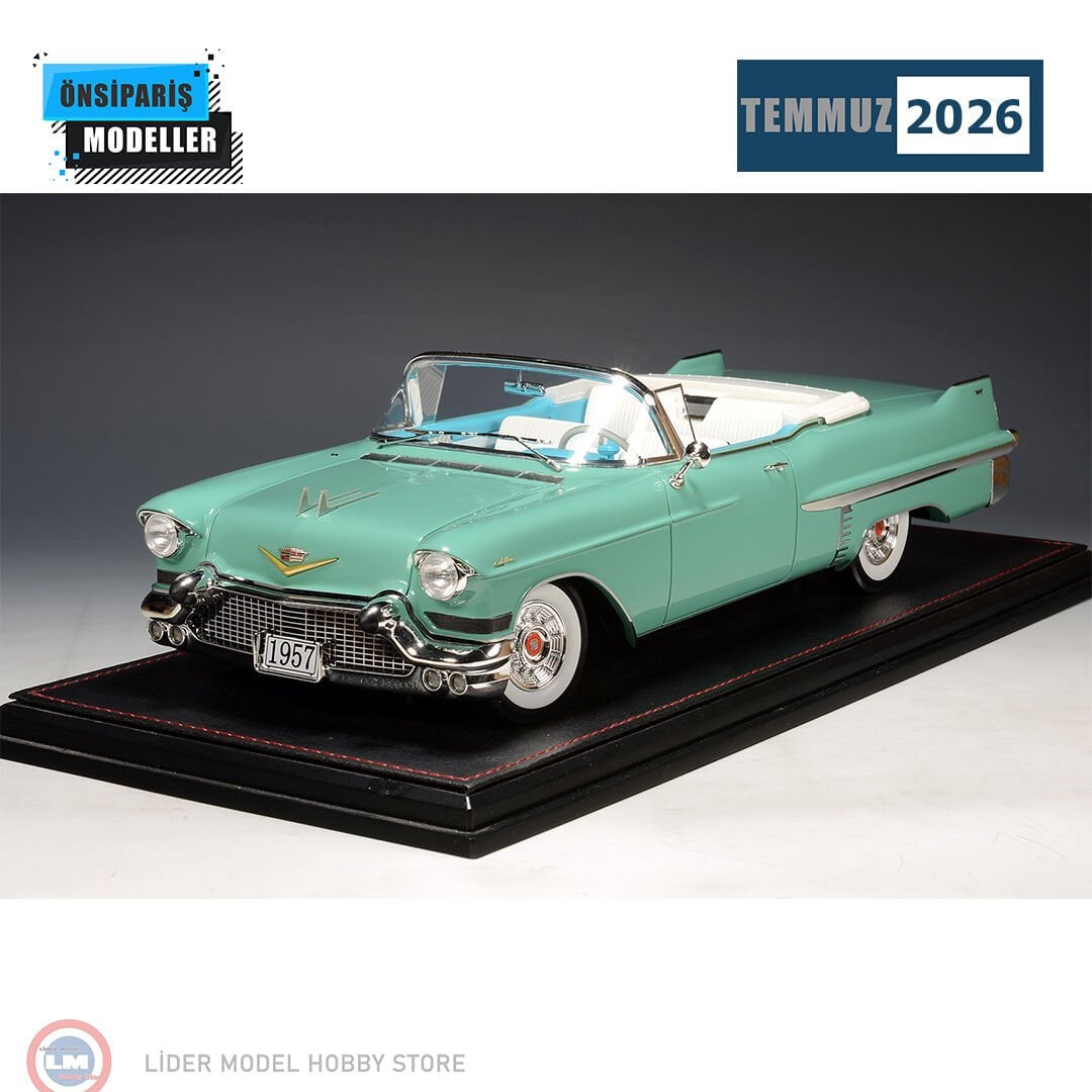 1:18 GLM/Stamp Models 1957 Cadillac Series 62 Convertible Open roof Thebes Green Metallic