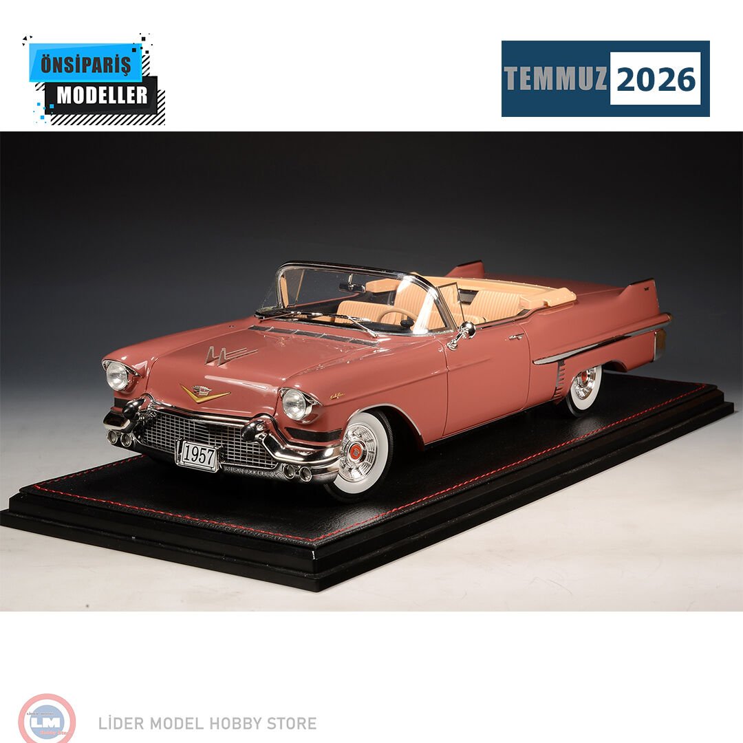 1:18 GLM/Stamp Models STM1957305 1957 Cadillac Series 62 Convertible Open roof Dusty Rose Metallic