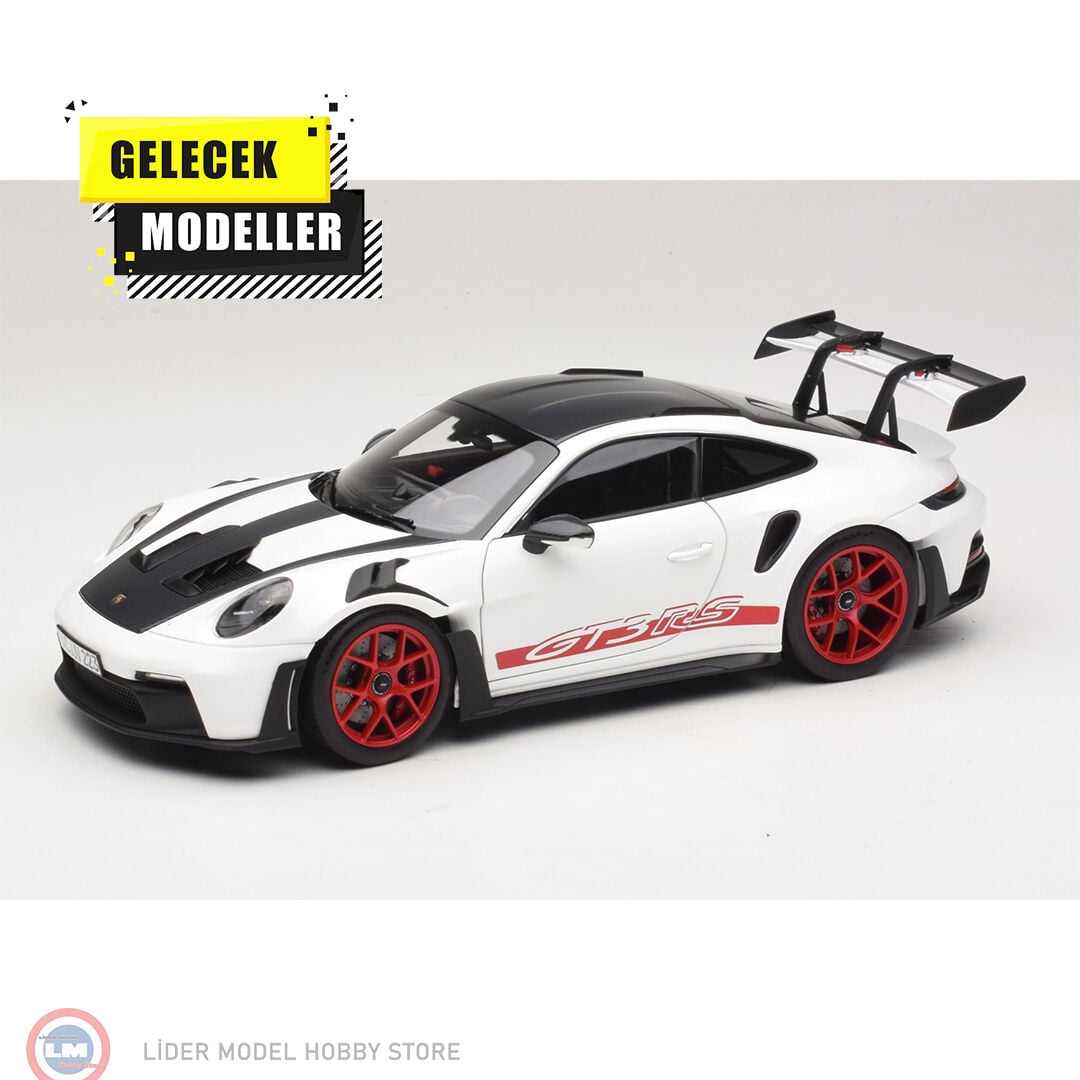 1:18 Norev Porsche 911 GT3 RS whith Weissach-package  2022 - whitepoly red