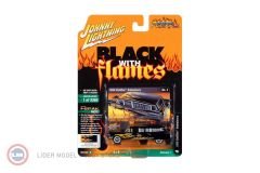 1:64 Johnny Lightning 1959 Cadillac Ambulance - Black With Flames