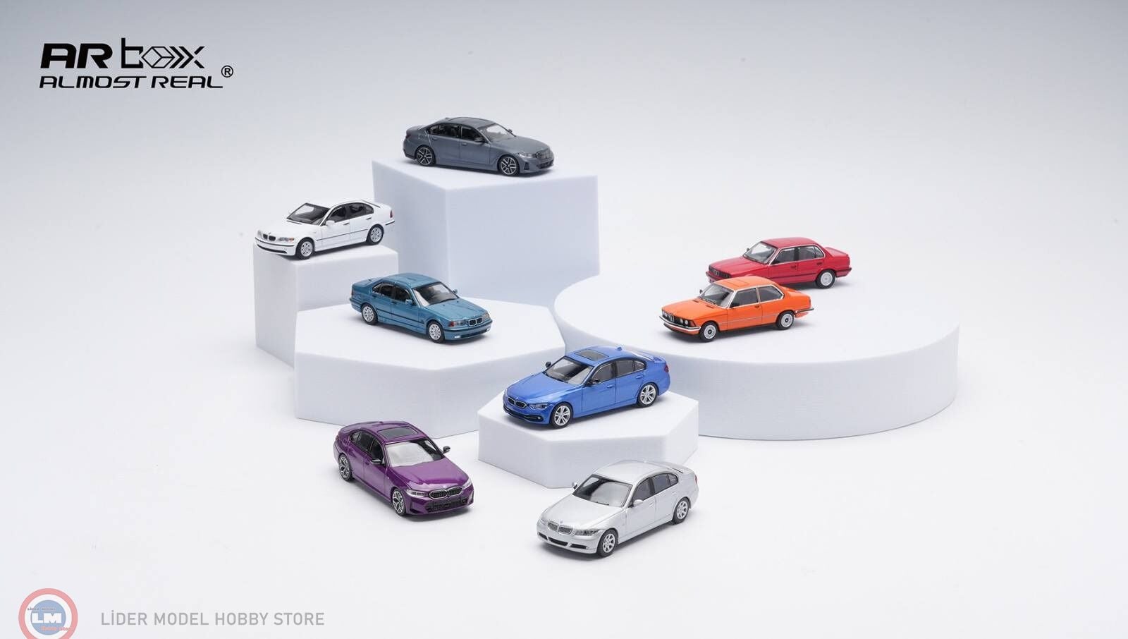 1:64 Almost Real BMW 3 Series 50 Years Collection 8'li Set