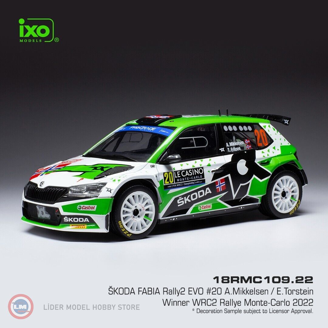 1:18 2022 Skoda Fabia Rally2 EVO #20 Rallye WM, Rallye Monte Carlo