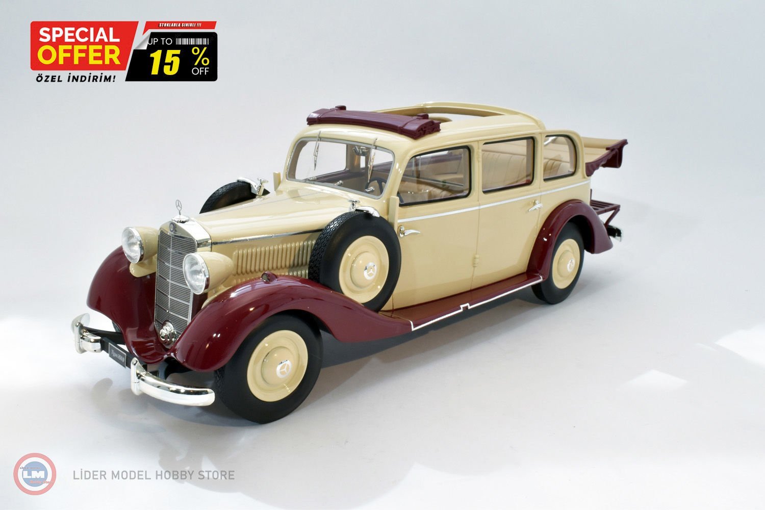 1:18 Triple 9 Collectibles 1936 Mercedes Benz 260 D Pullman Landaulet