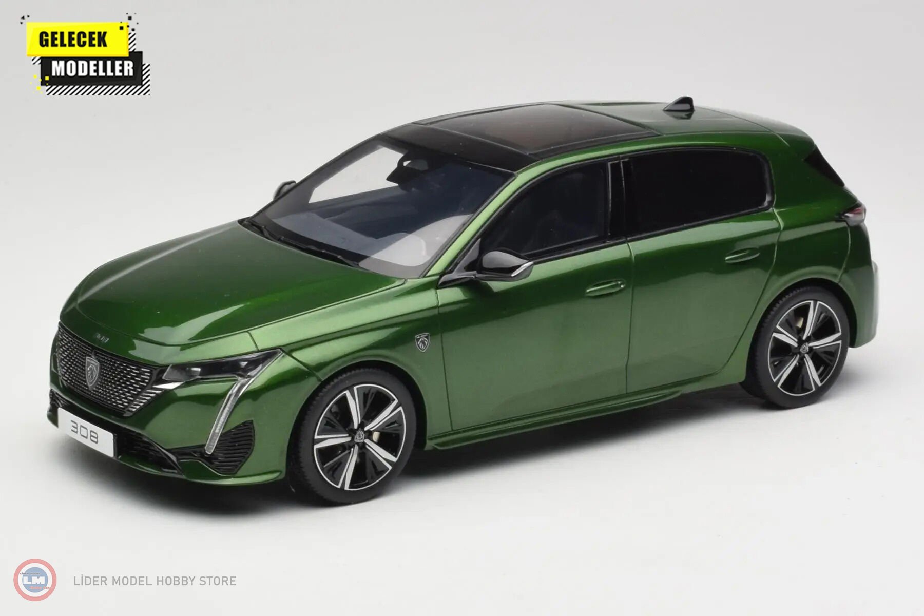 1:18 OTTO 2022 Peugeot 308 GT Olive Green