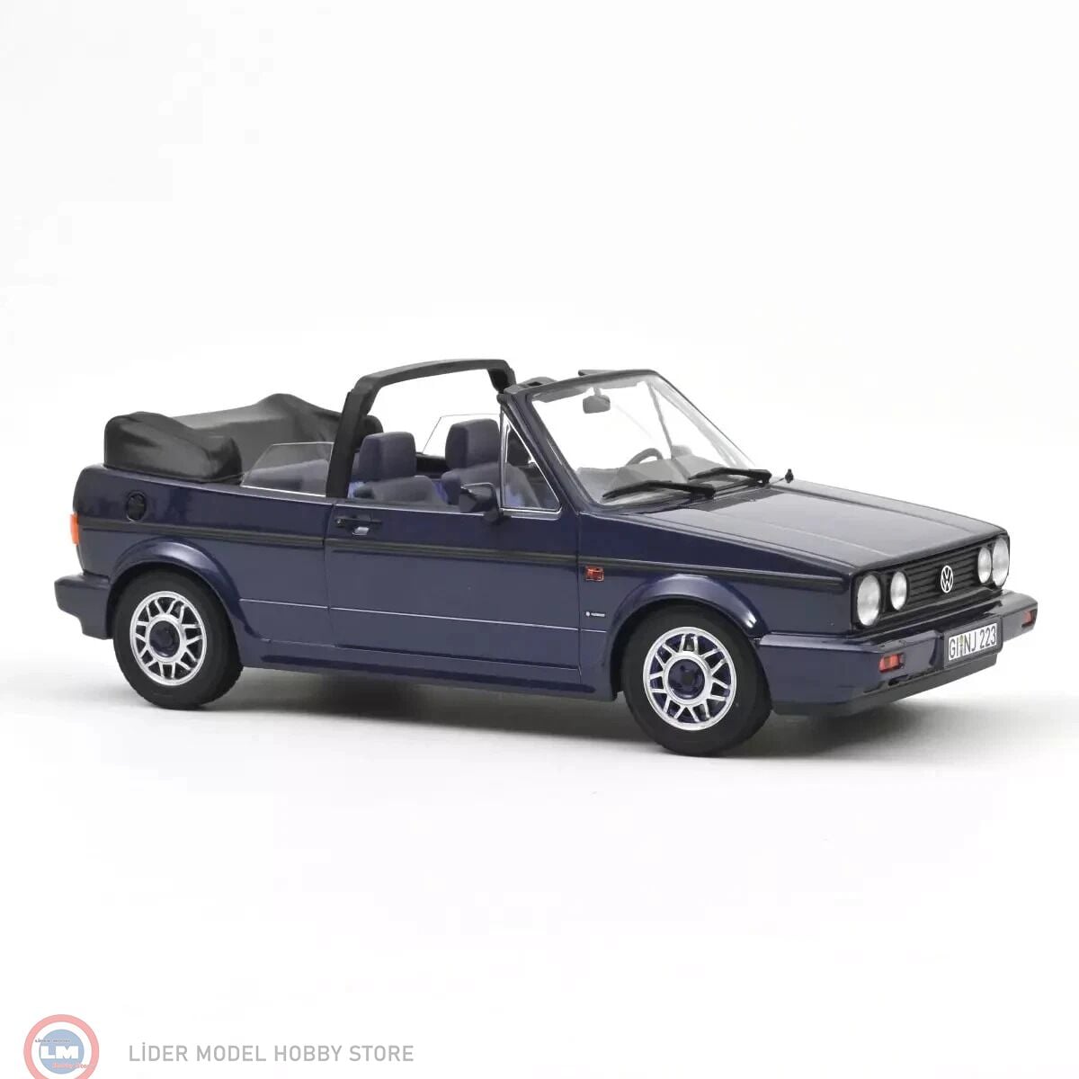 1:18 Norev 1992 Volkswagen Golf 2 Cabriolet Quartett Inka Blue