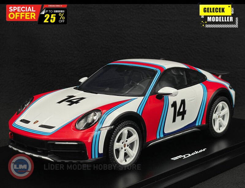 1:18 Spark 2023 Porsche 911 (992) #14 Dakar ''Martini Livery''