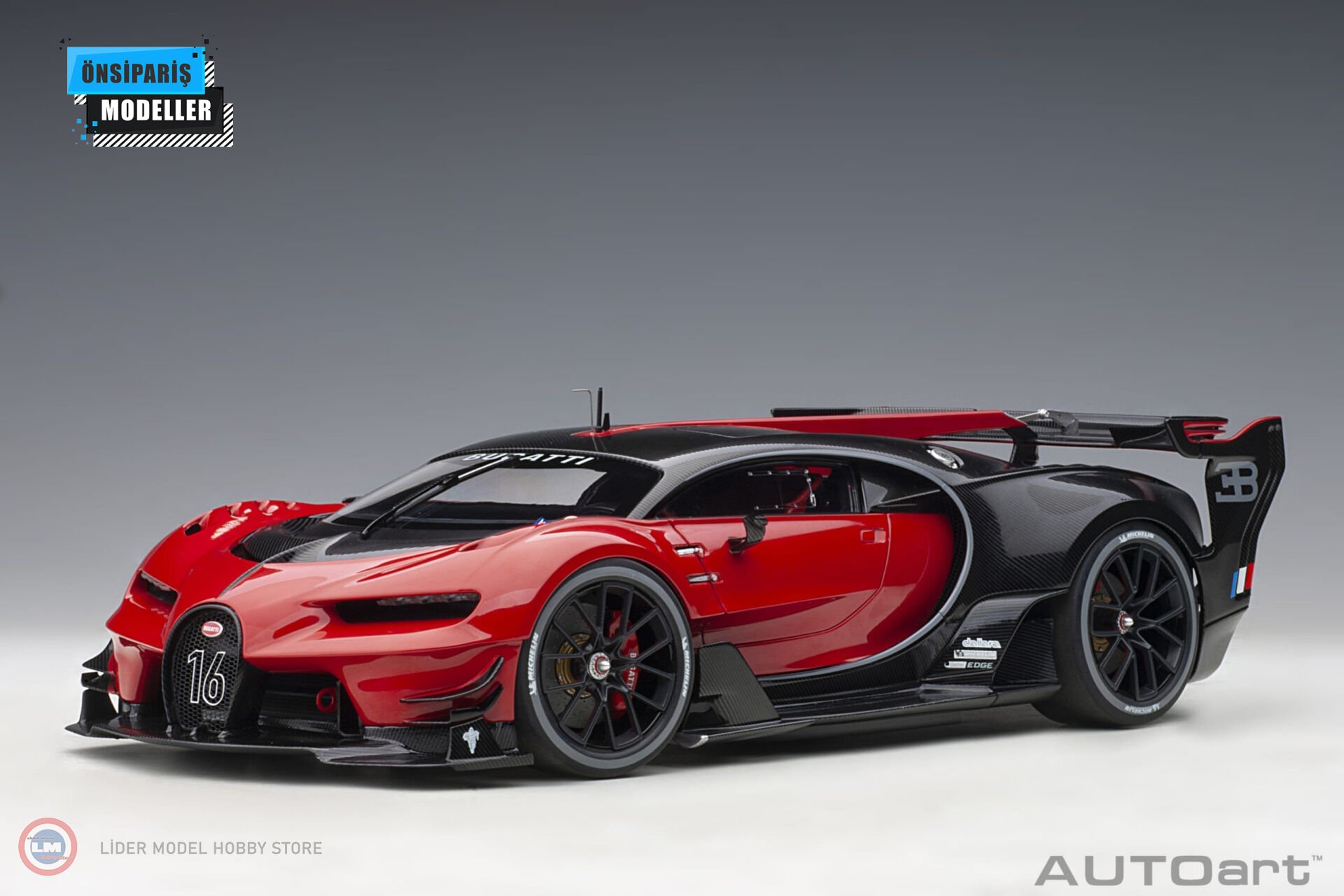 1:18 Bugatti Vision GT Kırmızı