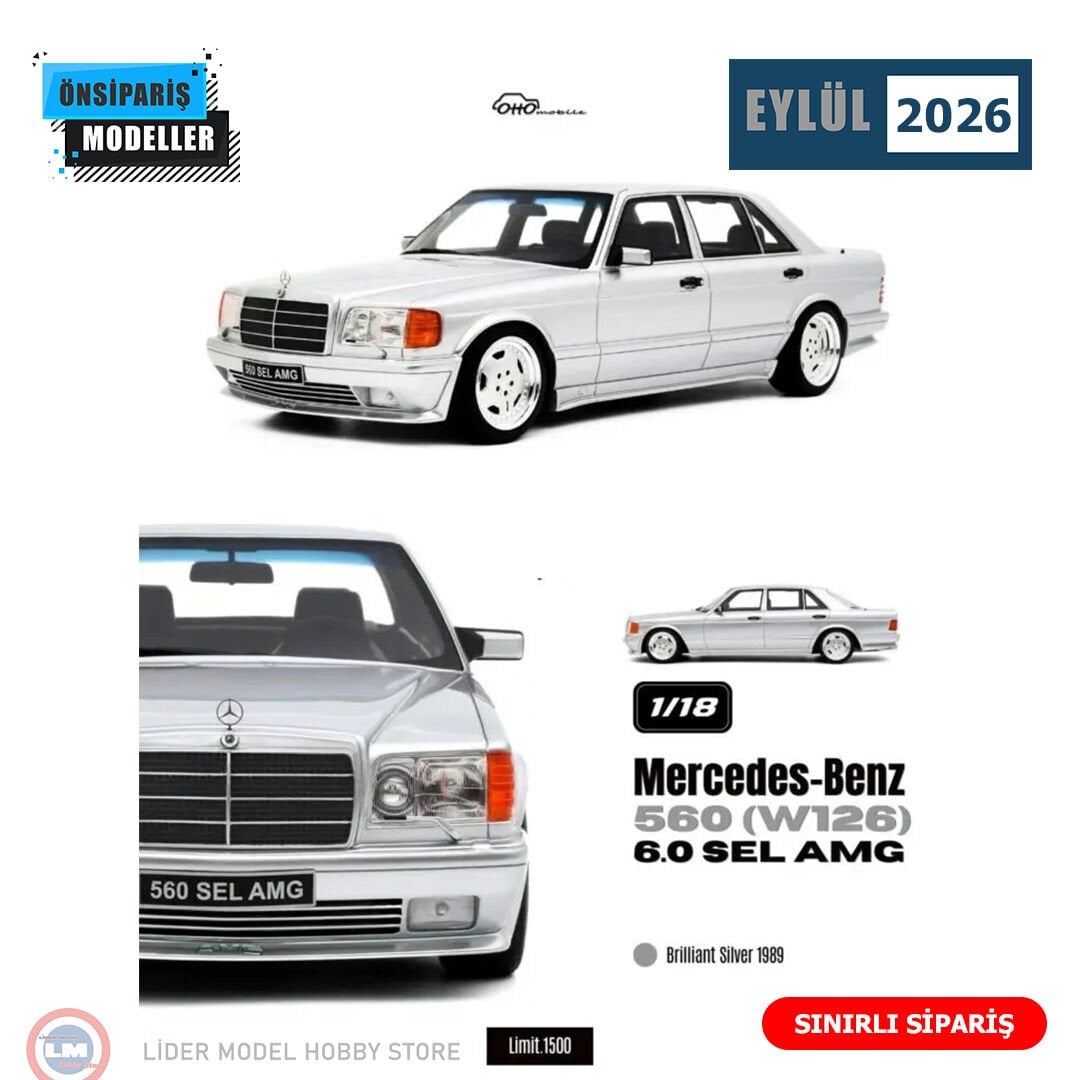 1:18 Otto 1989 Mercedes Benz 560 SEL AMG W126 6.0 Brilliant Silver