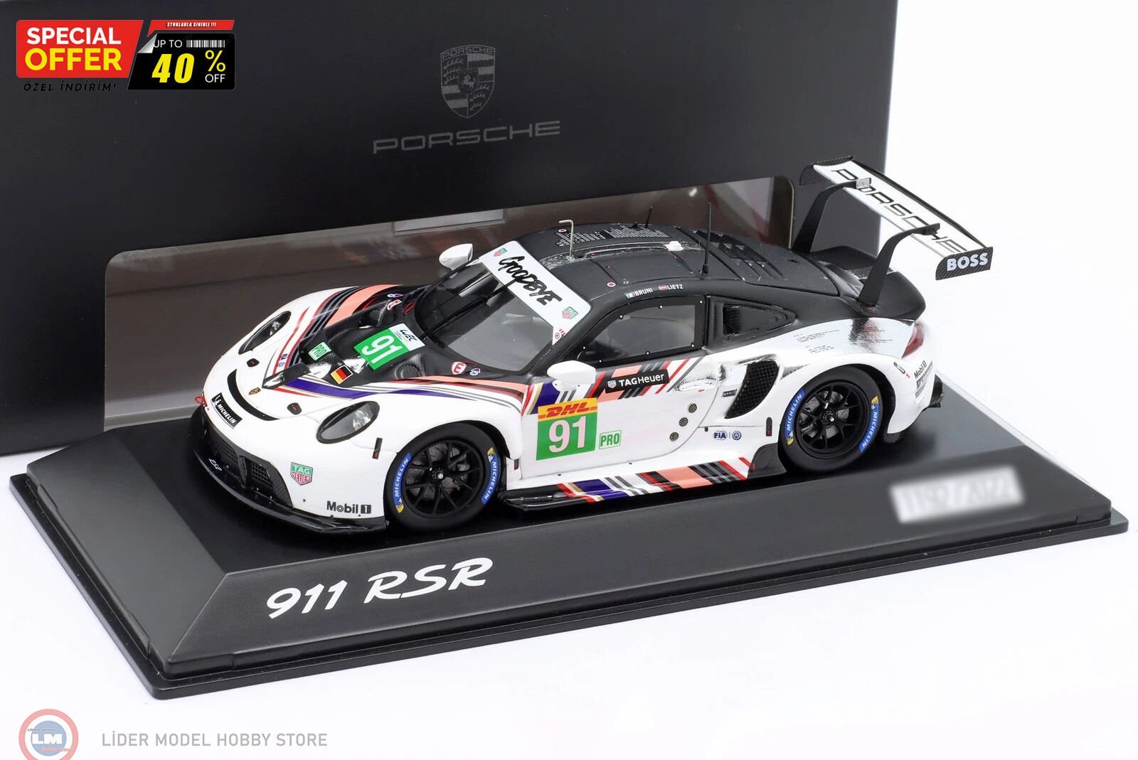 1:43 Spark Porsche 911 RSR-19 Goodbye #91 Last Race WEC 2022