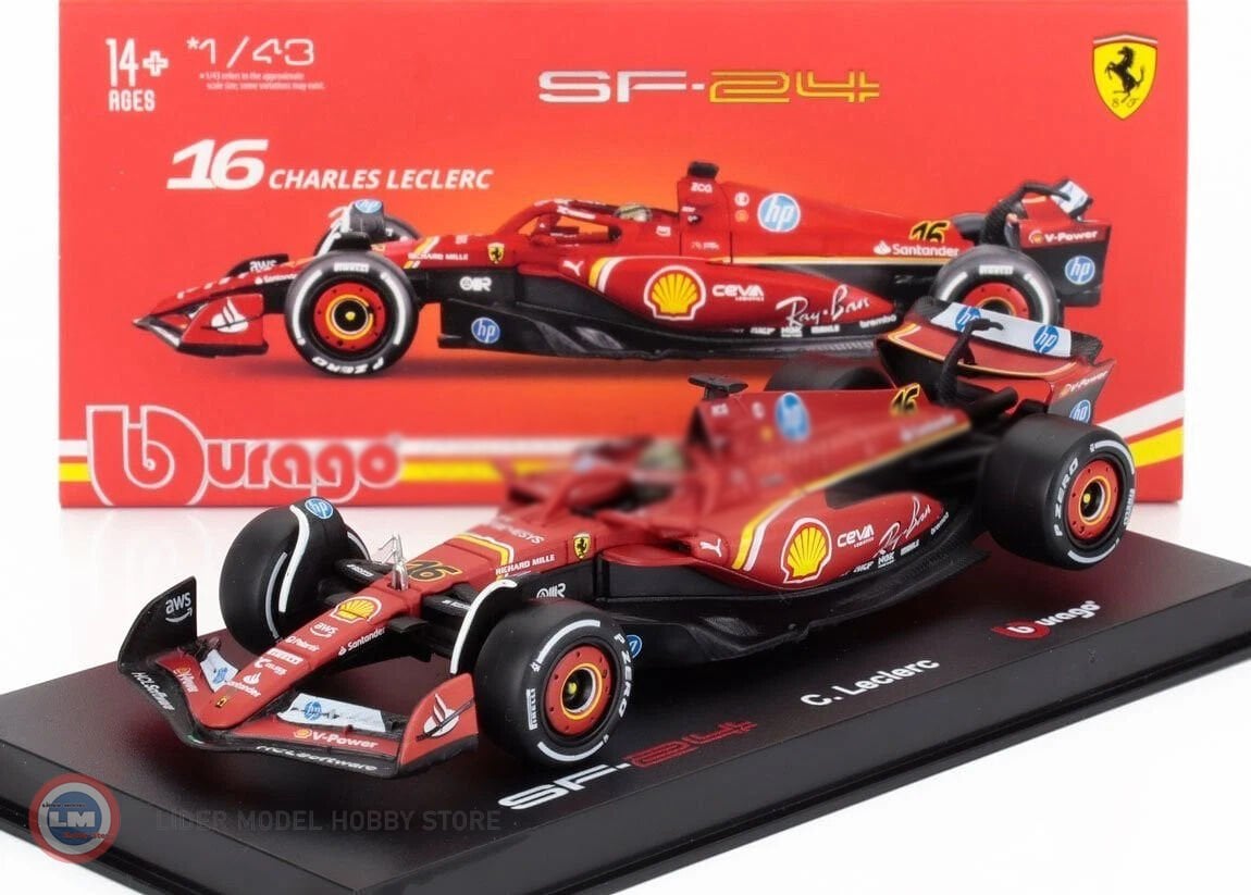 1:43 Burago FERRARI F1 SF-24 #16 MONZA GP 2024 - CHARLES LECLERC