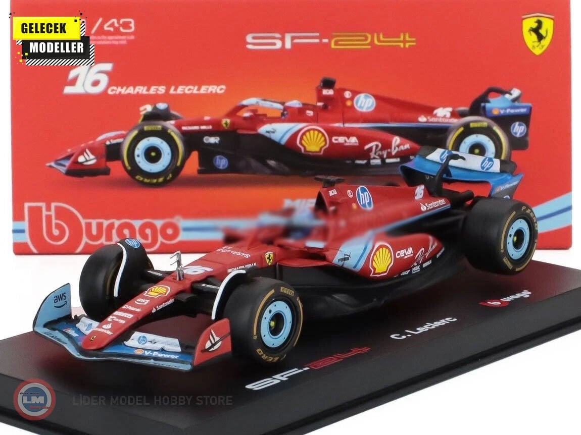 1:43 Burago FERRARI SF-24 #16 3rd MIAMI GP 2024  - CHARLES LECLERC