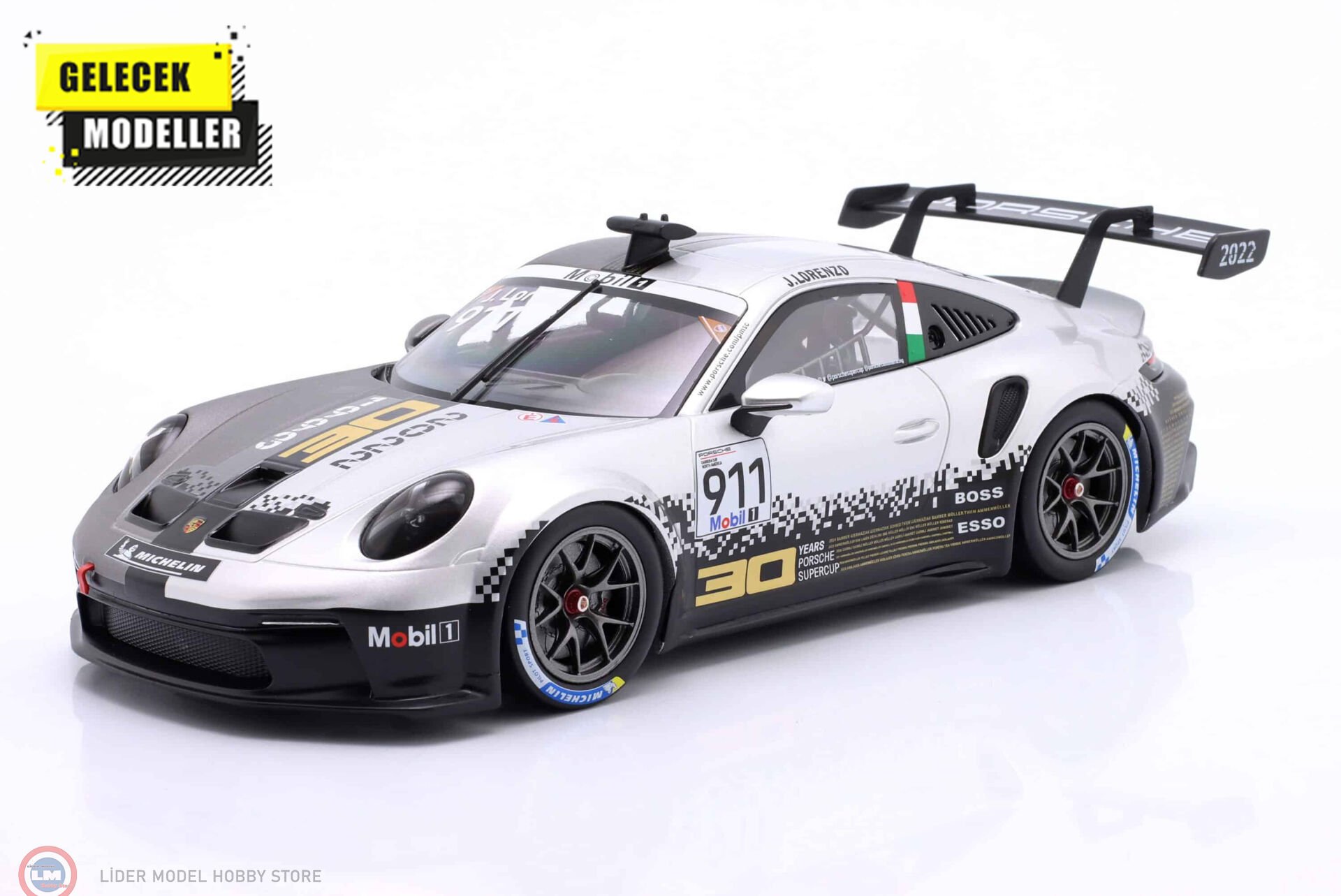 1:18 IXO 2022 Porsche 911 GT3 Cup #911 -Porsche Supercup Race Imola