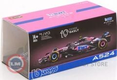 1:43 Burago 2024 ALPINE A524 TEAM BWT ALPINE #10 SEASON PIERRE GASLY