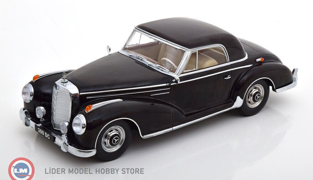 1:18 KK Scale 1955 Mercedes Benz 300 SC W188 Coupe - Black