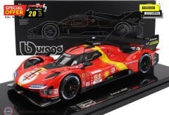 1:18 Burago 2023 Ferrari 499P 3.0L TURBO V6 #51 - WINNER LeMans with Showcase