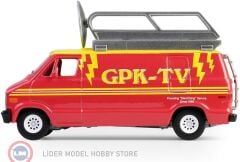 1:64 Greenlight 1976 Dodge B-100 With Roof Mounted Satellite Dish Grace