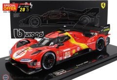 1:18 Burago 2023 Ferrari 499P 3.0L TURBO V6 #51 - WINNER LeMans with Showcase