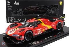 1:18 Burago 2023 Ferrari 499P 3.0L TURBO V6 #51 - WINNER LeMans with Showcase