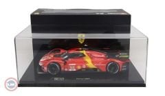 1:18 Burago 2023 Ferrari 499P 3.0L TURBO V6 #51 - WINNER LeMans with Showcase