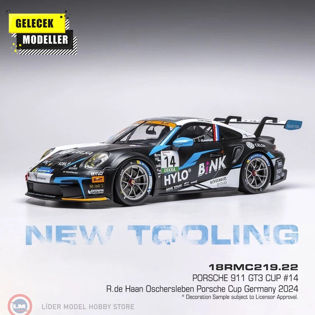 1:18 IXO 2024 Porsche 911 GT3 Cup #14 - Porsche Cup Oschersleben R.de Haan