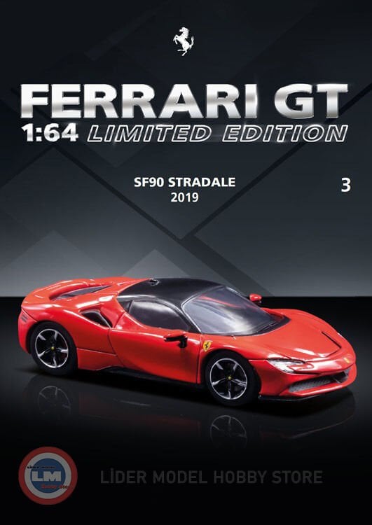 1:64 Atlas 2019 Ferrari SF90 Stradale Hybird 1000hp With Showcase