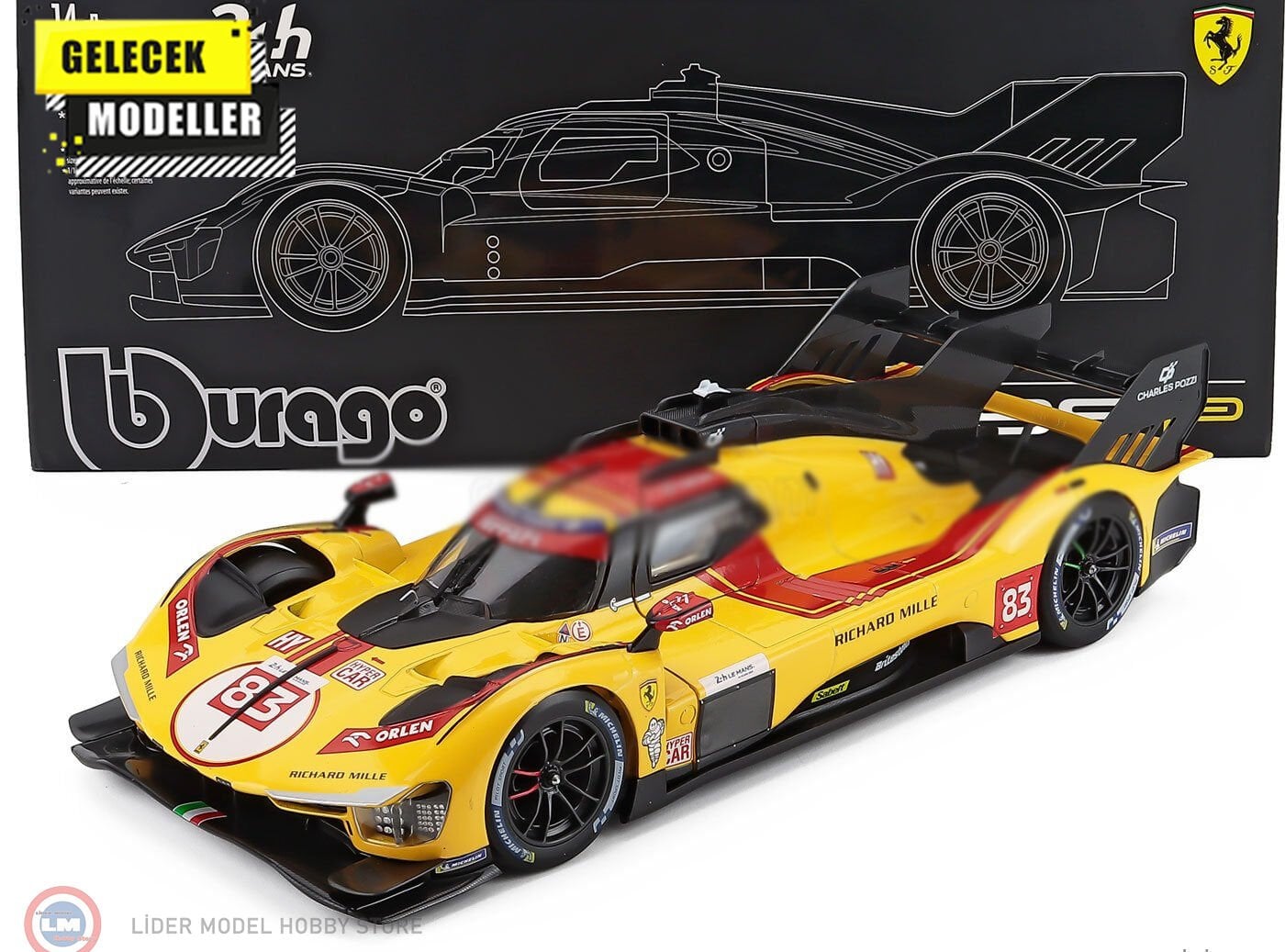 1:18 Burago Ferrari 499P #83 3.0L TURBO V6 -WINNER LeMans 2025