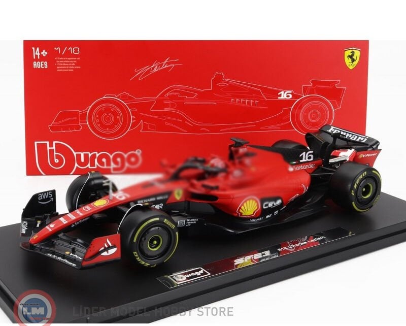 1:18 Burago 2023 Ferrari F1 SF-23 #16 - Charles Leclerc + SHOWCASE