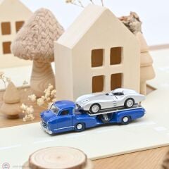 1:64 Norev 1954 Mercedes Benz Renntransporter + Mercedes Benz W196 1955