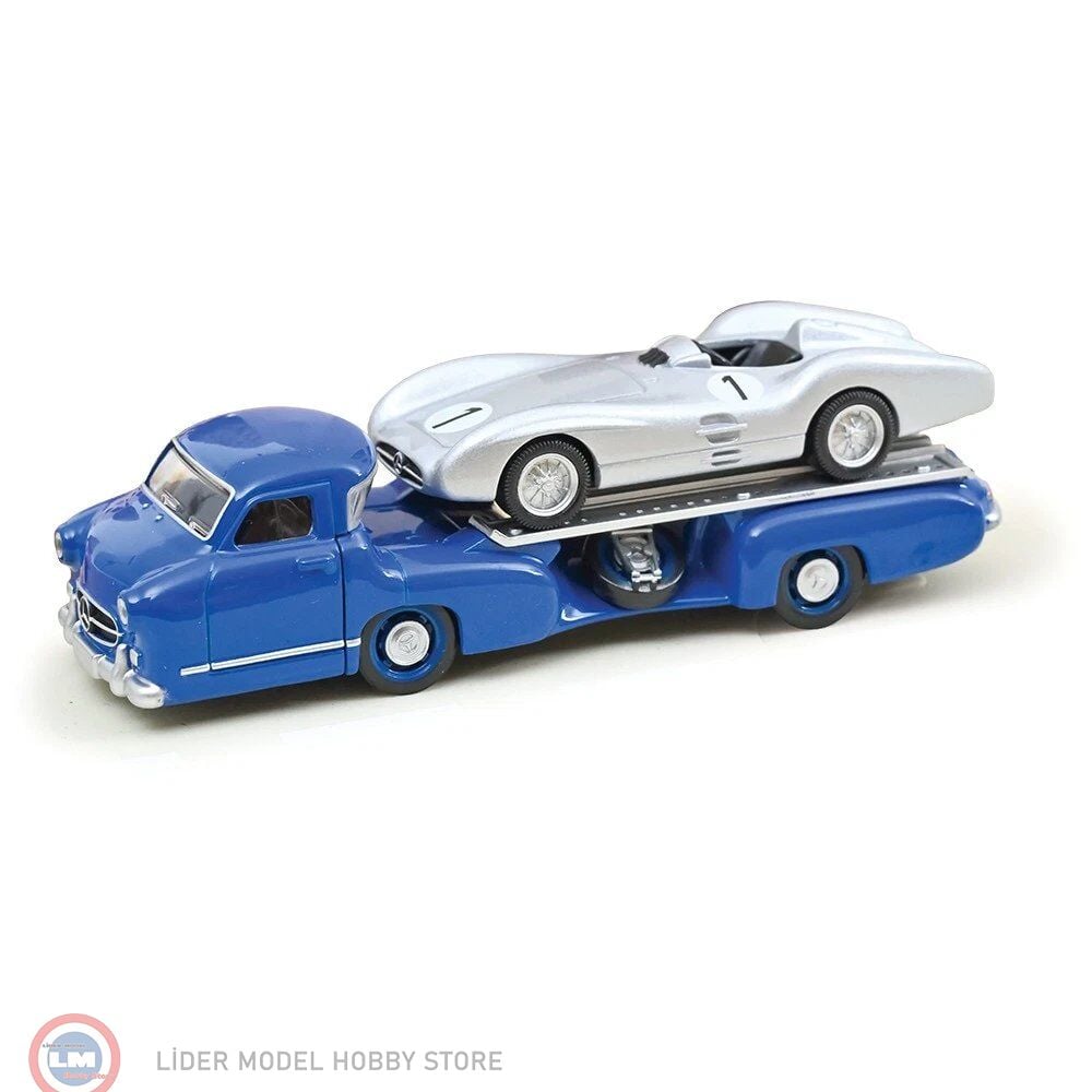 1:64 Norev 1954 Mercedes Benz Renntransporter + Mercedes Benz W196 1955