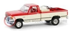 1:64 Greenlight 1991 Ford F-250 XLT Pickup with Fuel Tramsfer Tank in Scarlet