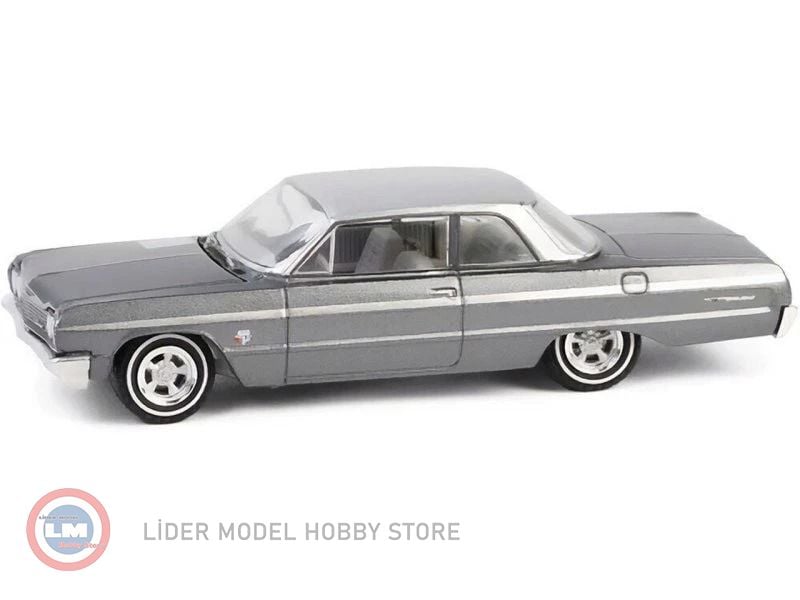 1:64 Greenlight 1964 Chevrolet Bel Air in Dark Gray Metallic and Silver Metallic
