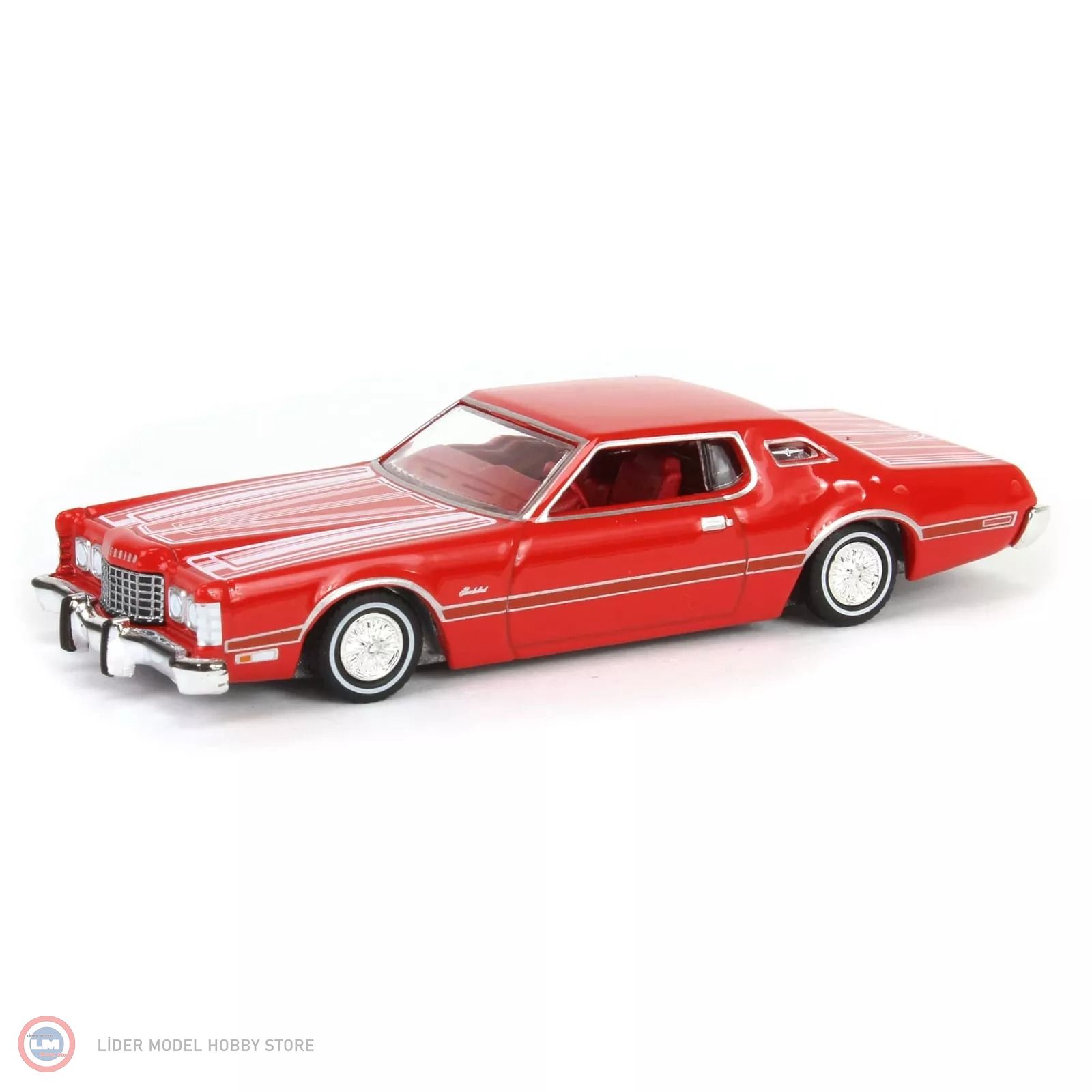 1:64 Greenlight 1973 Ford Thunderbird in Red Custom