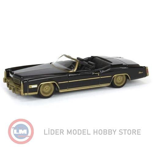 1:64 Greenlight 1976 Cadillac Eldorado Convertible in Black & Gold
