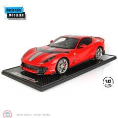 1:12 BBR Ferrari 812 Competizione Rosso Corsa 322 Silver Stripe
